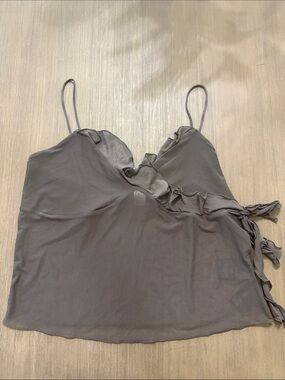 H&M Gray Ruffle Wrap Camisole Size Medium